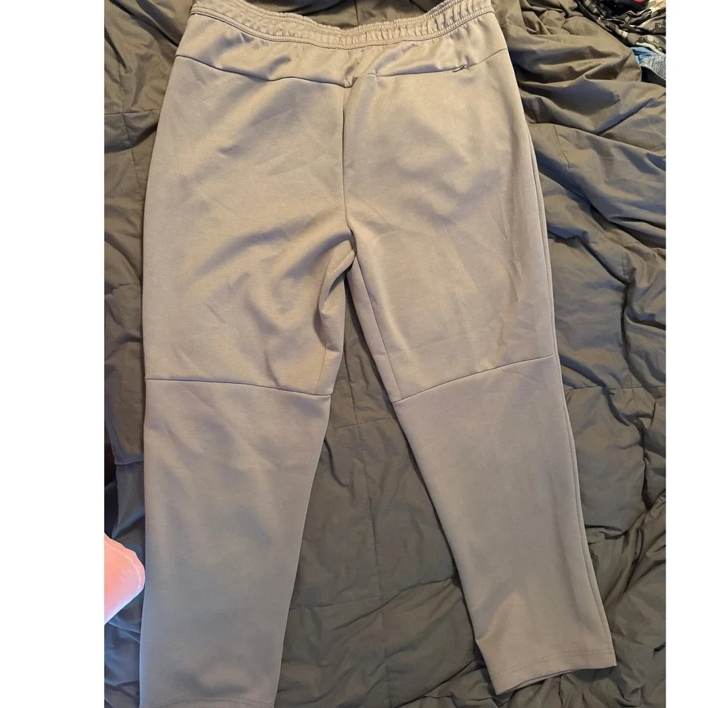 Reebok Mens Performance Joggers Gray Taupe Athletic Sweatpants Large
